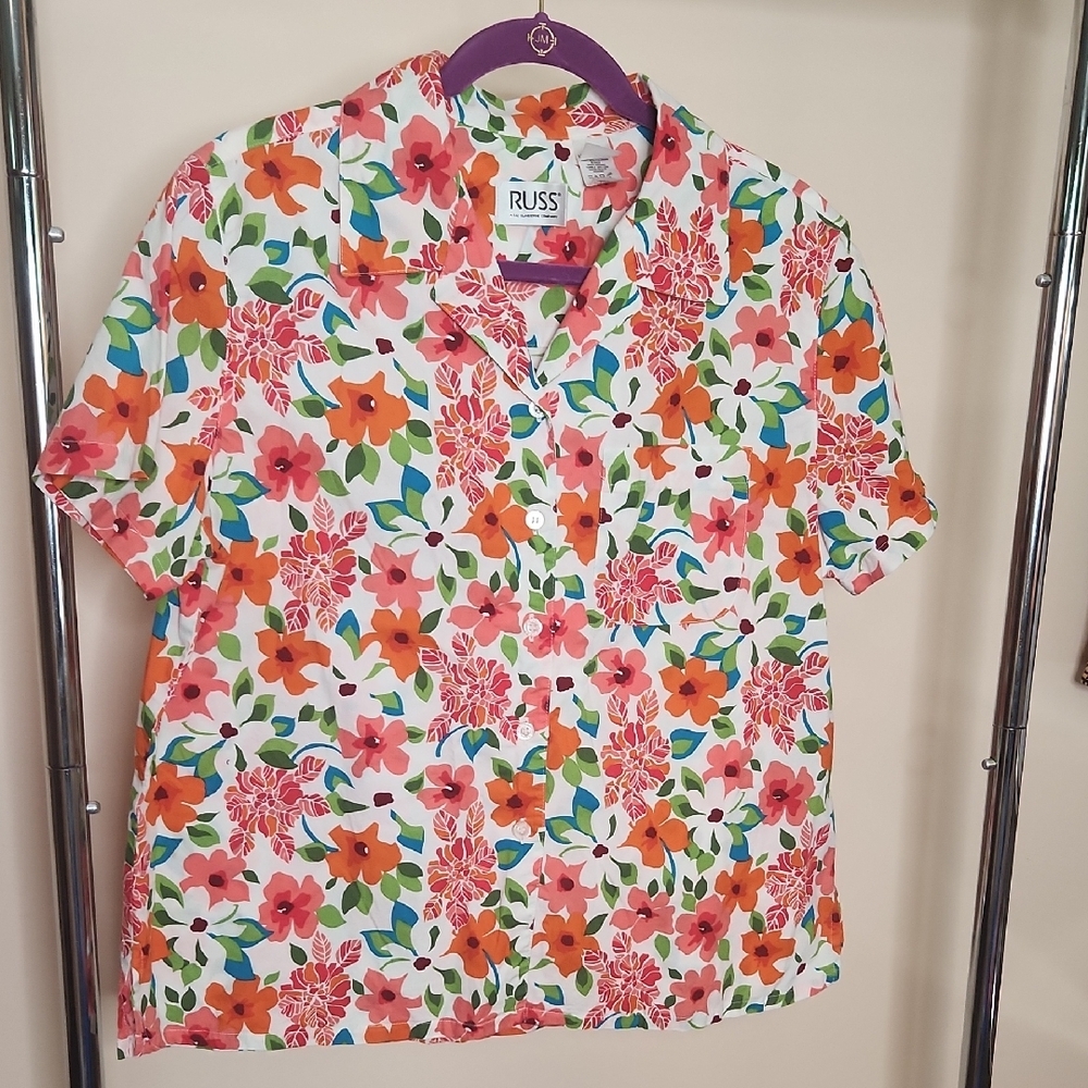 Russ Men's Floral Short Sleeve Shirt - Multicolor